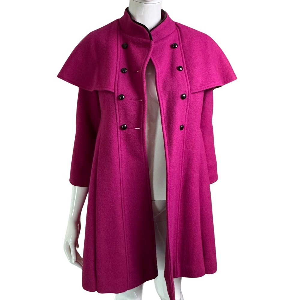 Vintage 60s Rothschild Wool Swing Coat in Magenta